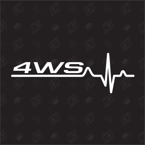 4WS Herzschlag - Sticker kompatibel mit Audi, VW, Subaru