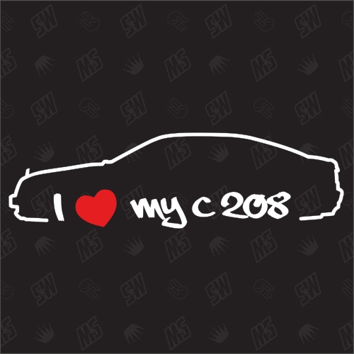 I love my Mercedes C208 - Sticker, CLK Bj 97-02, Coupé