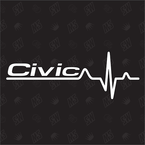 Honda Civic Herzschlag - Sticker