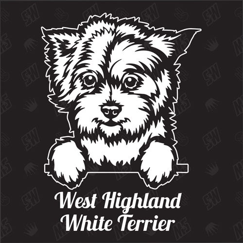West Highland White Terrier Version 8 - Sticker, Hundeaufkleber, Autoaufkleber