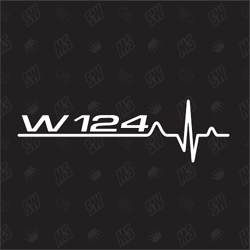W124 Herzschlag - Sticker kompatibel mit Mercedes Benz