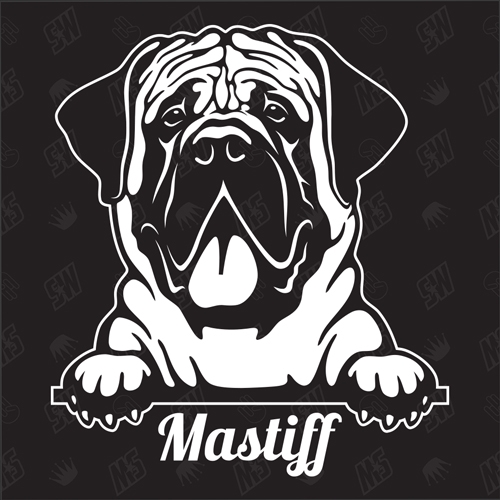 Mastiff Version 5 - Sticker, Hundeaufkleber, Autoaufkleber