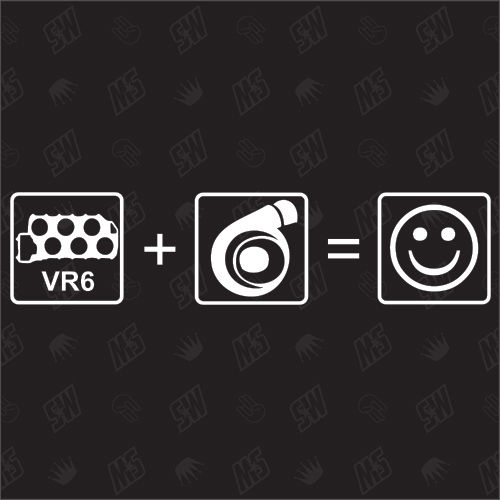 VR6 + Turbo = Smiley - Sticker kompatibel mit VW