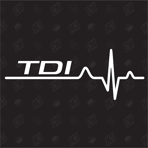 TDI Herzschlag - Sticker kompatibel mit VW, Audi