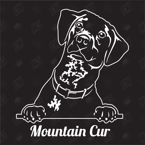 Mountain Cur Version 4 - Sticker, Hundeaufkleber, Autoaufkleber