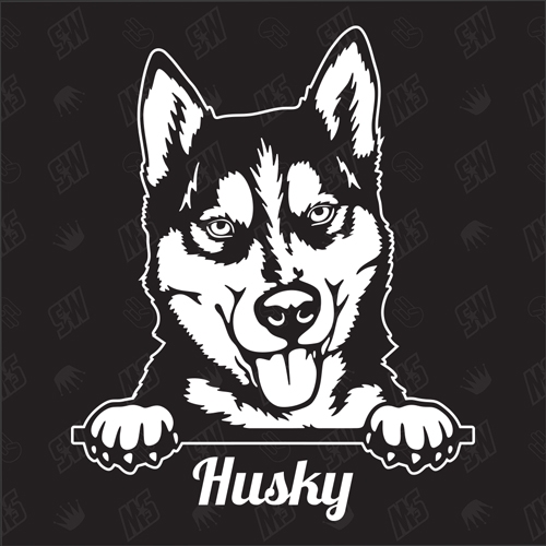 Husky Version 3 - Sticker, Hundeaufkleber, Autoaufkleber