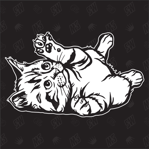 Kätzchen Version 8 - Sticker, Aufkleber, Hauskatze, spielend, süße Katze, Katzenaufkleber, Cat