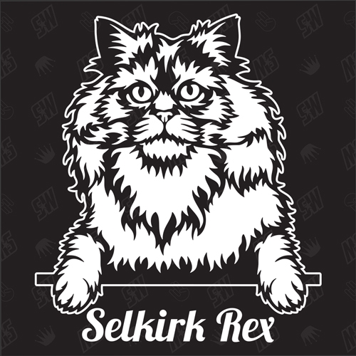 Selkirk Rex - Sticker, Aufkleber, Katze, Katzenaufkleber, Cat