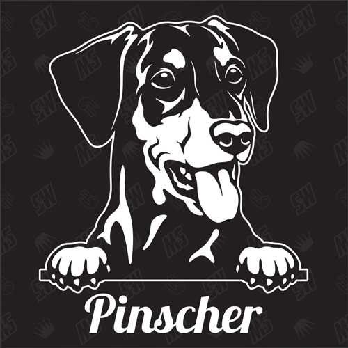 Pinscher Version 1 - Sticker, Hundeaufkleber, Autoaufkleber