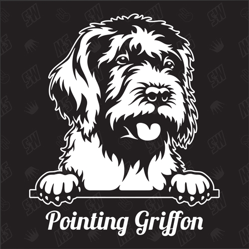 Pointing Griffon Version 1 - Sticker, Hundeaufkleber, Autoaufkleber