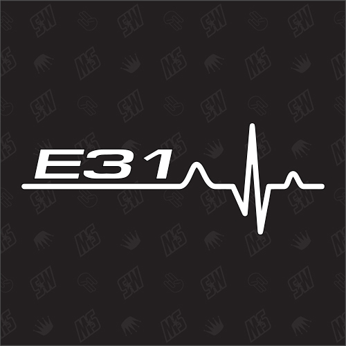 E31 Herzschlag - Sticker, Tuning Fan Aufkleber, BMW