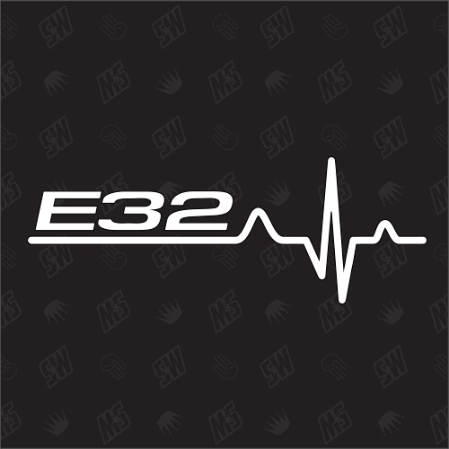 E32 Herzschlag - Sticker, Tuning Fan Aufkleber, BMW