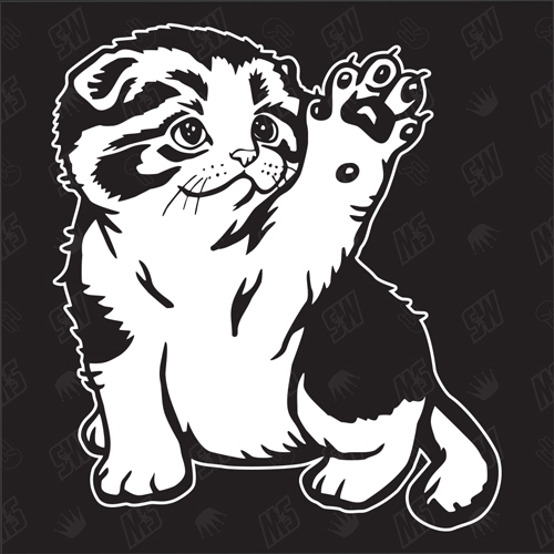 Kätzchen Version 19 - Sticker, Aufkleber, Hauskatze, spielend, süße Katze, Katzenaufkleber, Cat