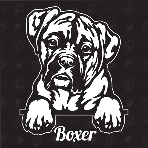 Boxer Version 4 - Sticker, Hundeaufkleber, Autoaufkleber