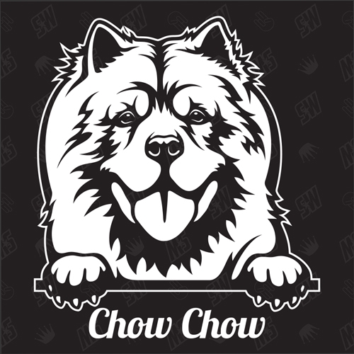 Chow Chow Version 2 - Sticker, Hundeaufkleber, Autoaufkleber