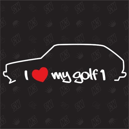 I love my Golf 1 - Sticker kompatibel mit VW - Baujahr 1974 - 1983