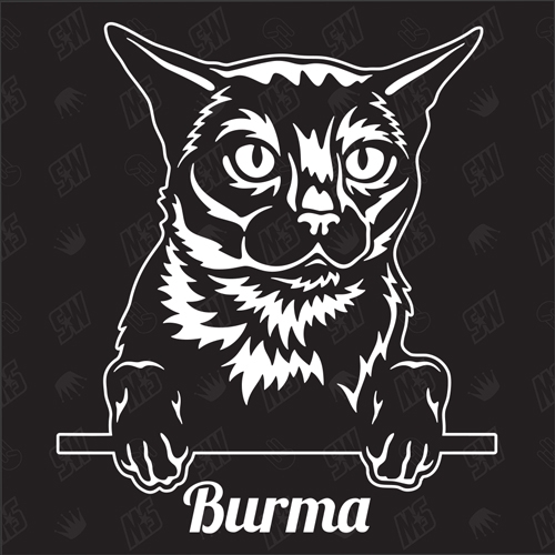 Burma Katze - Sticker, Aufkleber, Katzenaufkleber, Cat