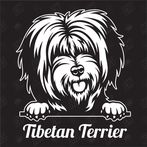 Tibetan Terrier Version 1 - Sticker, Hundeaufkleber, Autoaufkleber
