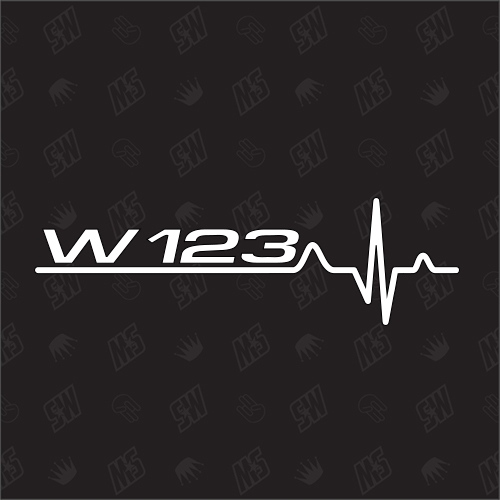 W123 Herzschlag - Sticker kompatibel mit Mercedes Benz