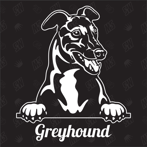 Greyhound Version 2 - Sticker, Hundeaufkleber, Autoaufkleber