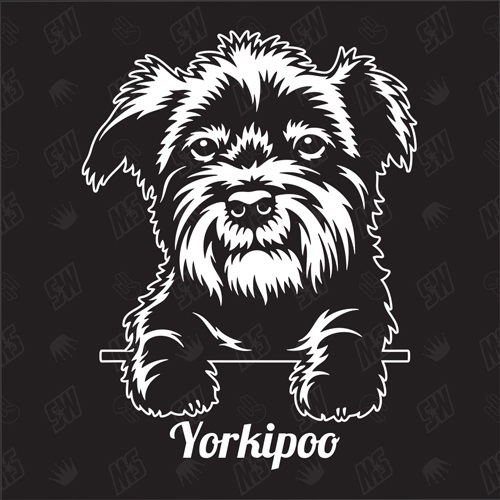 Yorkipoo Version 1 - Sticker, Hundeaufkleber, Autoaufkleber