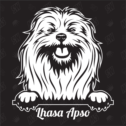Lhasa Apso Version 1 - Sticker, Hundeaufkleber, Autoaufkleber