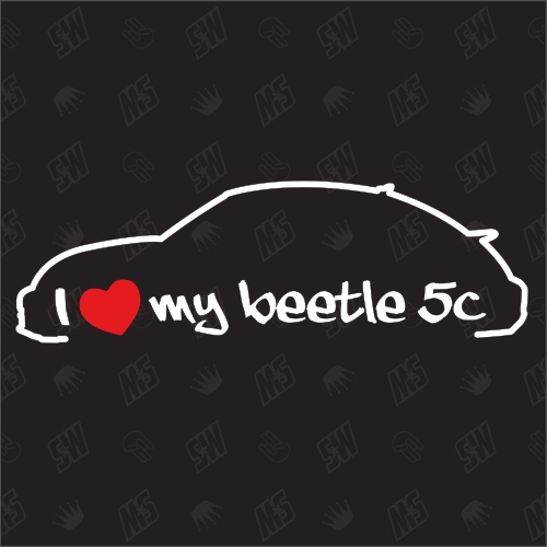 I love my Beetle 5C - Sticker kompatibel mit VW - Baujahr 2011 - 2017