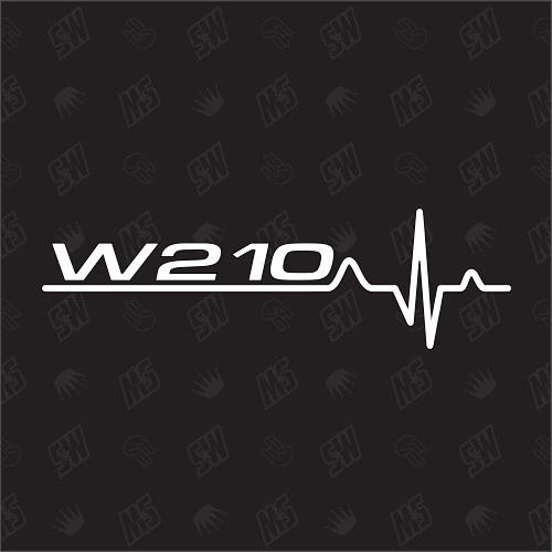W210 Herzschlag - Sticker kompatibel mit Mercedes Benz