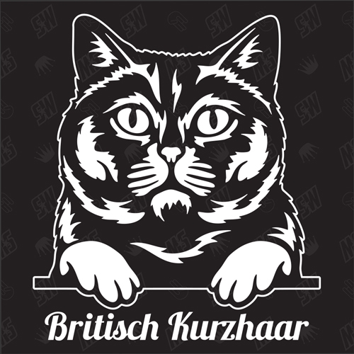 Britisch Kurzhaar - Sticker, Aufkleber, Katzenaufkleber, Katze, Cat