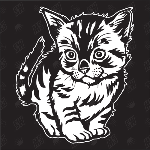 Kätzchen Version 1 - Sticker, Aufkleber, Hauskatze, süße Katze, Katzenaufkleber, Cat