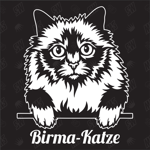 Birmakatze Version 2 - Sticker, Aufkleber, Katzenaufkleber, Katze, Cat