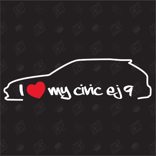 I love my Honda Civic EJ9 Silouette - Sticker BJ 1995-1999