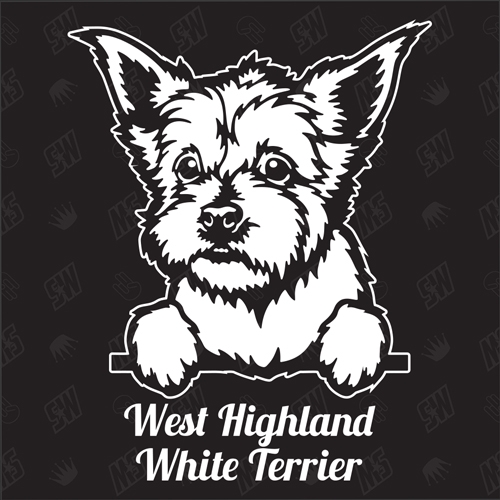 West Highland White Terrier Version 3 - Sticker, Hundeaufkleber, Autoaufkleber
