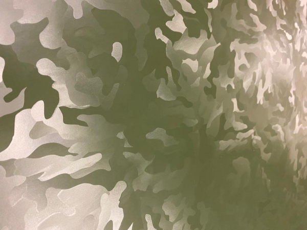 3D Mystery Camouflage Folie Olivgrün, Armeegrün, Seidenmatt