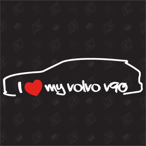I love my V90 Kombi - Sticker kompatibel mit Volvo - Baujahr 2016