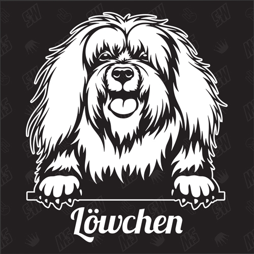 Löwchen Version 2 - Sticker, Hundeaufkleber, Autoaufkleber