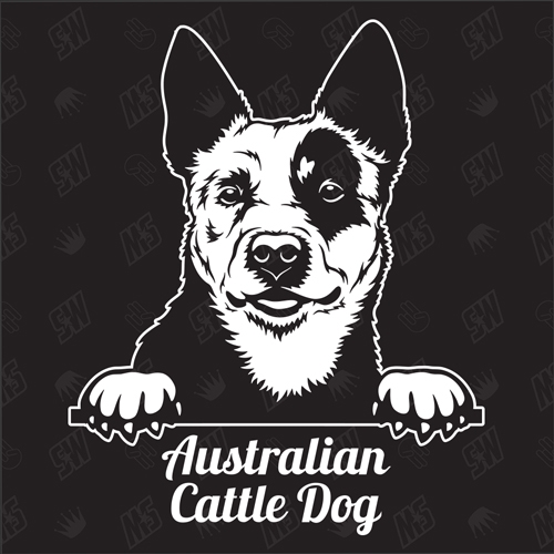 Australian Cattle Dog Version 1 - Sticker, Hundeaufkleber, Autoaufkleber