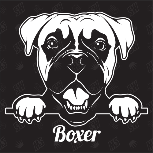 Boxer Version 2 - Sticker, Hundeaufkleber, Autoaufkleber