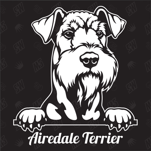 Airedale Terrier Version 1 - Sticker, Hundeaufkleber, Autoaufkleber