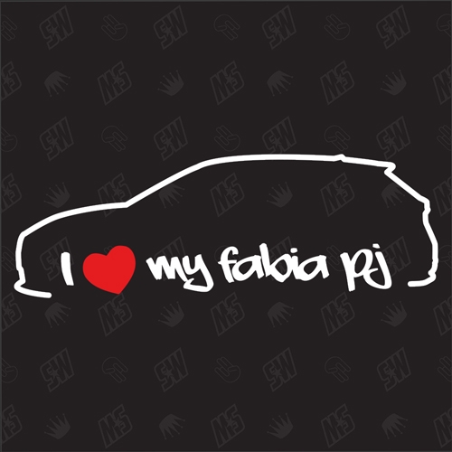 I love my Fabia PJ - Sticker - kompatibel mit Skoda ab Baujahr 2021
