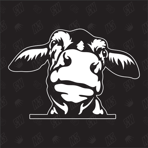 Kuh Version 2 - Aufkleber, Autoaufkleber, Sticker, Cow, Kalb, Rind, Bulle,  Ochse, Stier, Bauernhof, Tiere, Farmanimals, Farmtiere, Milchkuh, Flecken  (AUCH MIT WUNSCHNAME MÖGLICH)