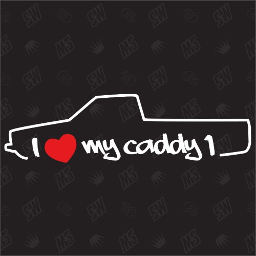 I love my Caddy 1 - Sticker kompatibel mit VW - Baujahr 1979 - 1993