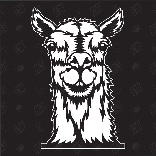 Lama Alpaka Version 1 - Aufkleber, Autoaufkleber, Sticker, Haustiere, Bauernhof, Tiere, Farmanimals