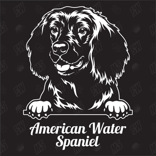American Water Spaniel Version 1 - Sticker, Hundeaufkleber, Autoaufkleber