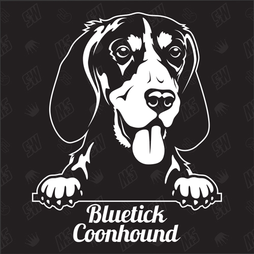 Bluetick Coonhound Version 1 - Sticker, Hundeaufkleber, Autoaufkleber