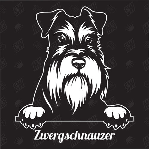 Zwergschnauzer Version 2 - Sticker, Hundeaufkleber, Autoaufkleber