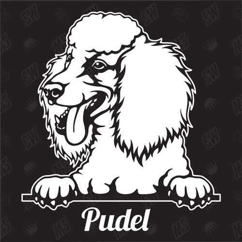 Pudel Version 4 - Sticker, Hundeaufkleber, Autoaufkleber