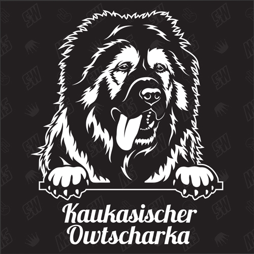 Kaukasischer Owtscharka Schäferhund Version 1 - Sticker, Hundeaufkleber, Autoaufkleber