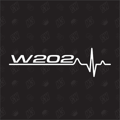 W202 Herzschlag - Sticker kompatibel mit Mercedes Benz