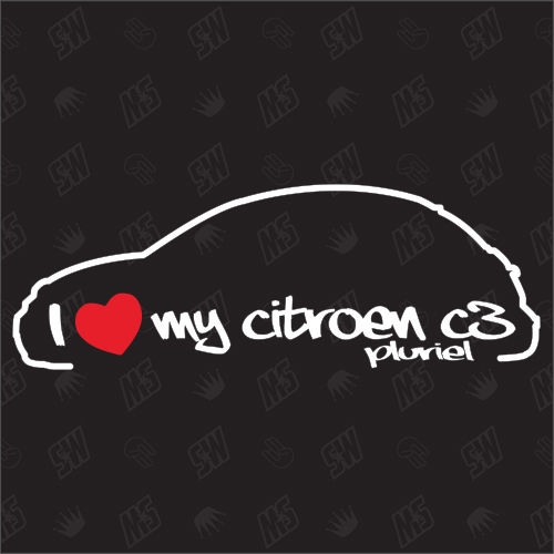 I love my Citroën C3 Pluriel - Sticker ,Bj 03-10